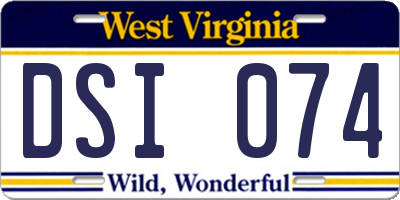 WV license plate DSI074