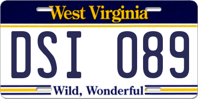 WV license plate DSI089