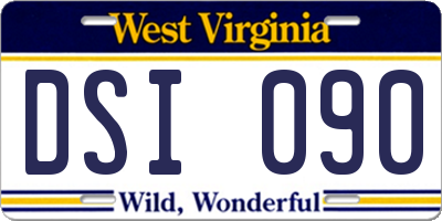WV license plate DSI090