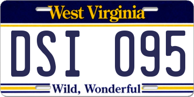 WV license plate DSI095