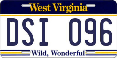 WV license plate DSI096