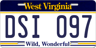 WV license plate DSI097