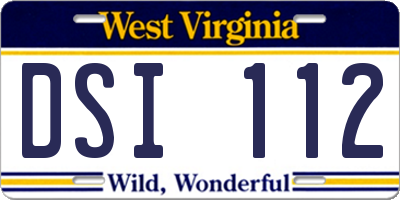 WV license plate DSI112