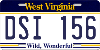 WV license plate DSI156