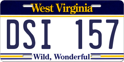 WV license plate DSI157