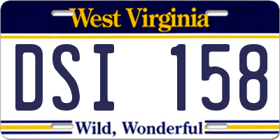 WV license plate DSI158