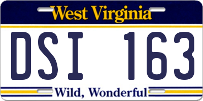 WV license plate DSI163