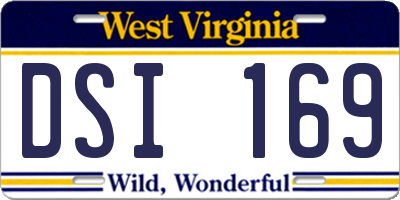 WV license plate DSI169
