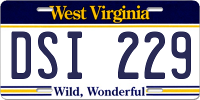 WV license plate DSI229