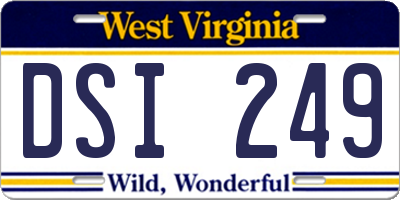 WV license plate DSI249