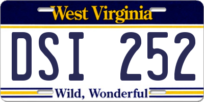WV license plate DSI252