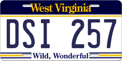 WV license plate DSI257
