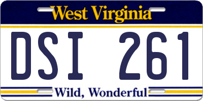 WV license plate DSI261