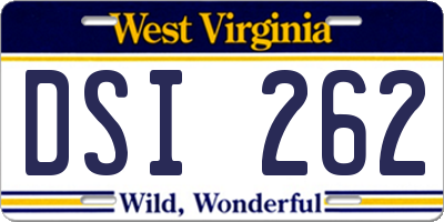 WV license plate DSI262