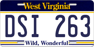 WV license plate DSI263