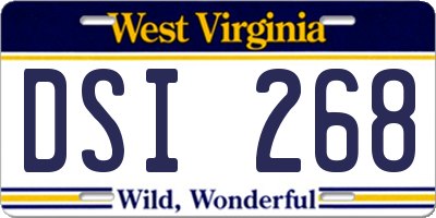 WV license plate DSI268