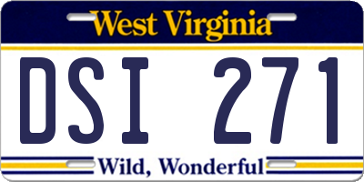 WV license plate DSI271