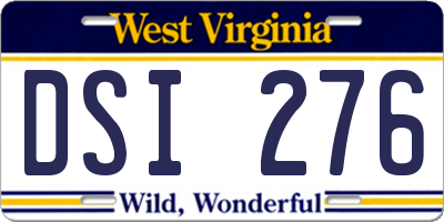 WV license plate DSI276