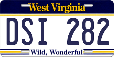 WV license plate DSI282