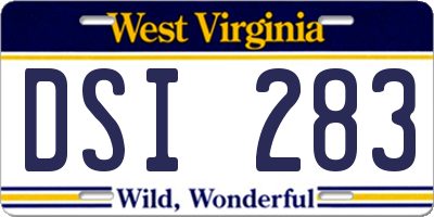 WV license plate DSI283