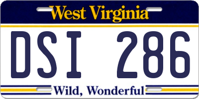 WV license plate DSI286