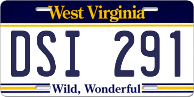 WV license plate DSI291