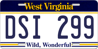 WV license plate DSI299