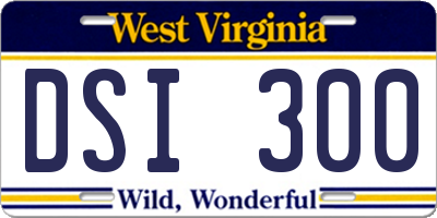 WV license plate DSI300