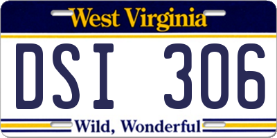 WV license plate DSI306