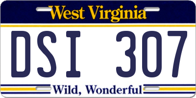 WV license plate DSI307