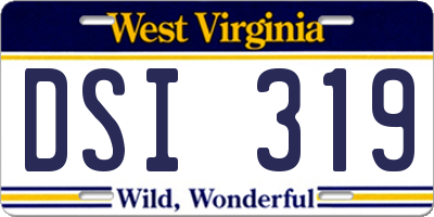 WV license plate DSI319