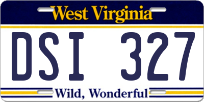 WV license plate DSI327