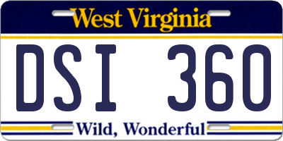 WV license plate DSI360