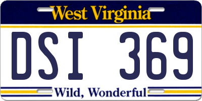 WV license plate DSI369