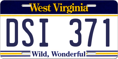 WV license plate DSI371
