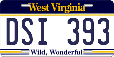 WV license plate DSI393