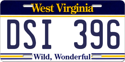 WV license plate DSI396