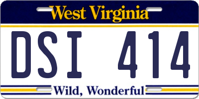 WV license plate DSI414