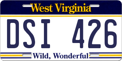 WV license plate DSI426