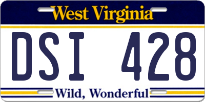 WV license plate DSI428