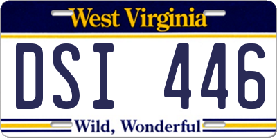 WV license plate DSI446
