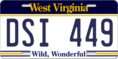 WV license plate DSI449