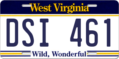 WV license plate DSI461
