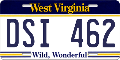 WV license plate DSI462