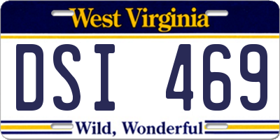WV license plate DSI469