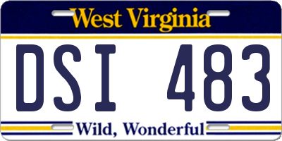 WV license plate DSI483