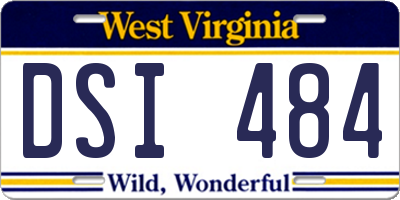 WV license plate DSI484
