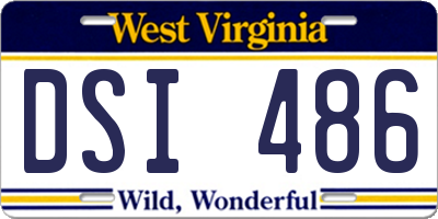 WV license plate DSI486