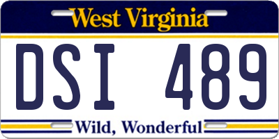 WV license plate DSI489