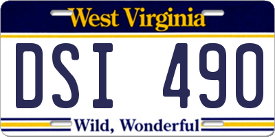 WV license plate DSI490